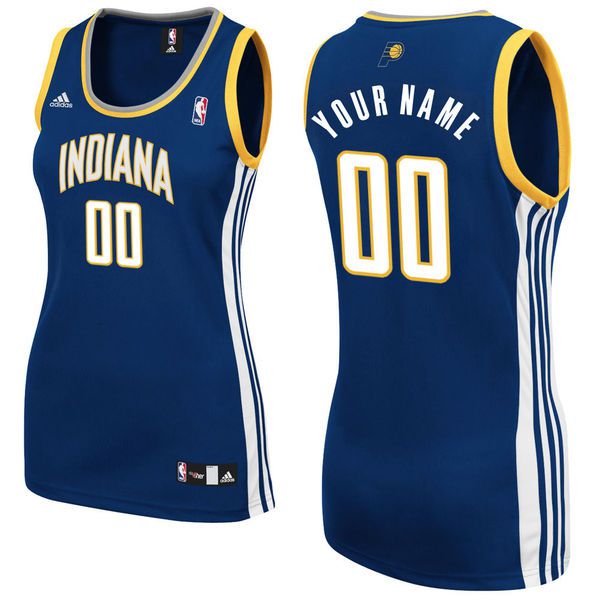 Adidas Indiana Pacers Women Custom Replica Road Blue NBA Jersey